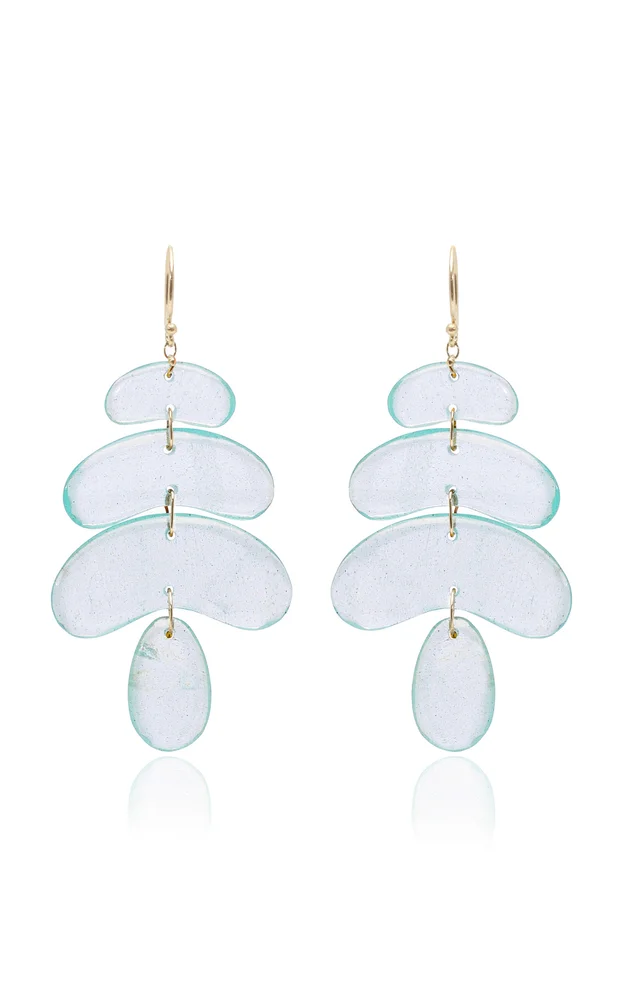 Small Totem 18K Yellow Gold Aquamarine Earrings