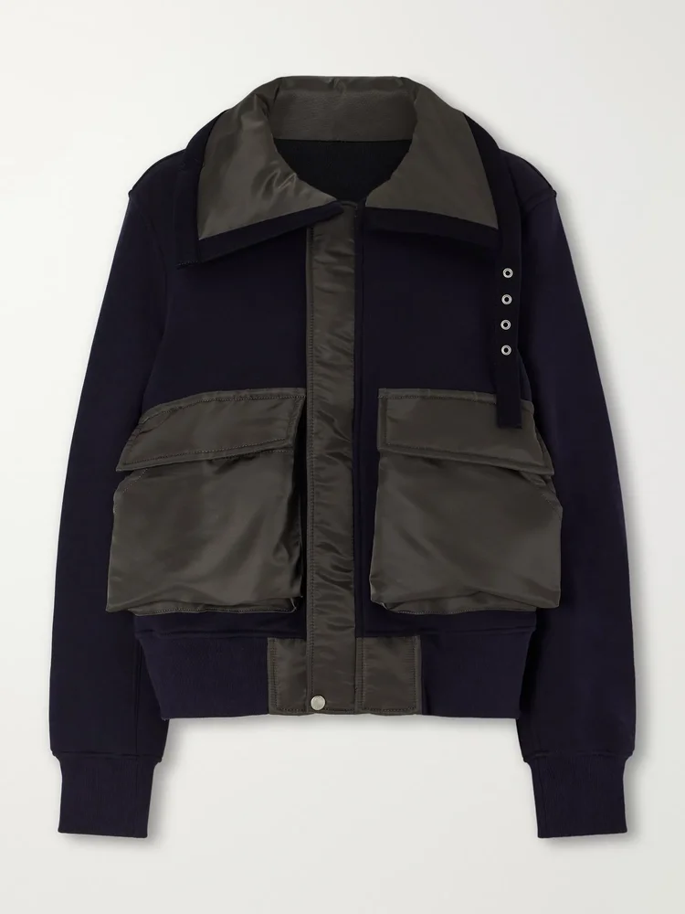 Sponge Sweat shell-trimmed cotton-blend and wool jacket