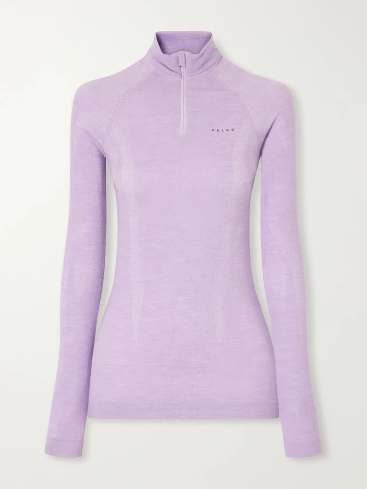 Stretch wool-blend base layer