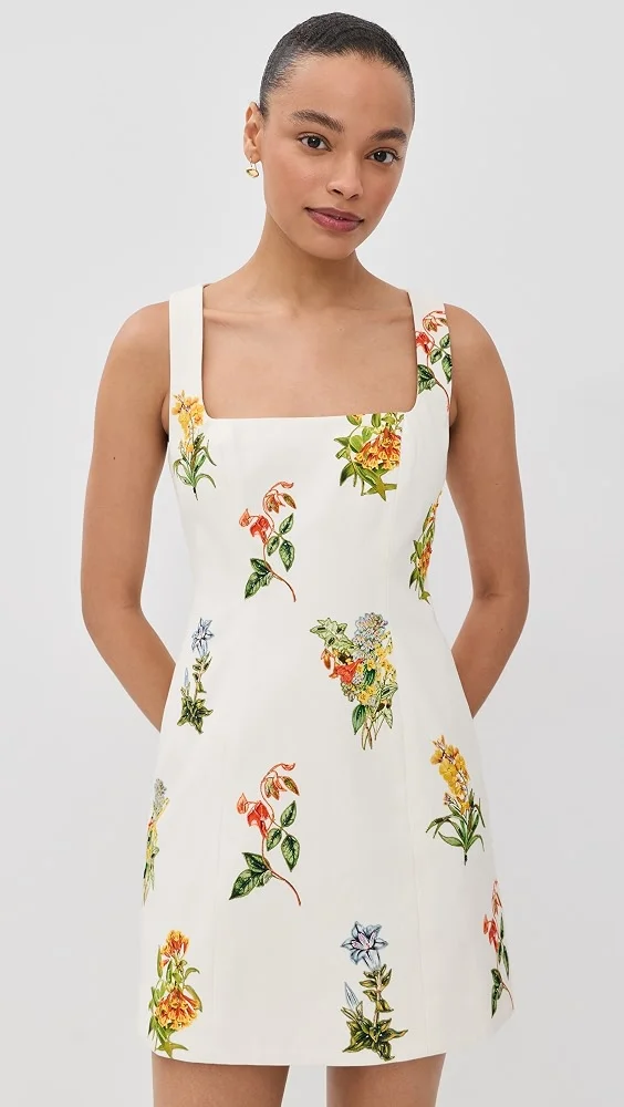 Floral Square Neck Mini Dress