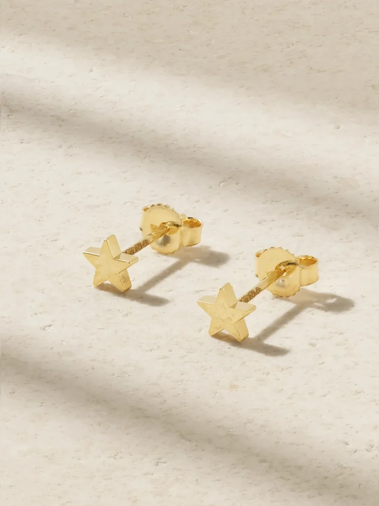 Star 18-karat gold earrings