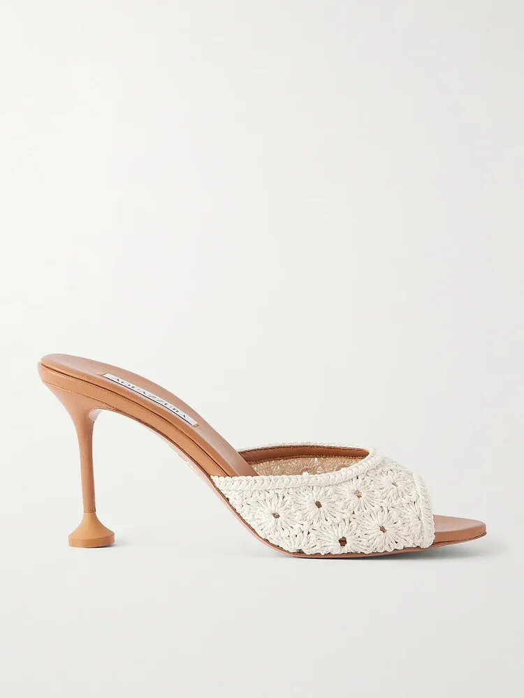 Loom 85 crochet-trimmed mules