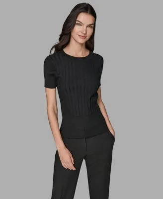 Women's Short Sleeve Sweater Knit Top