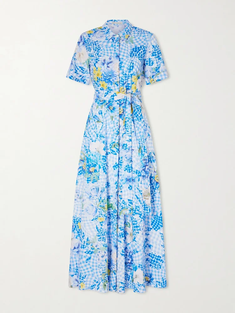 Floral cotton-blend maxi dress