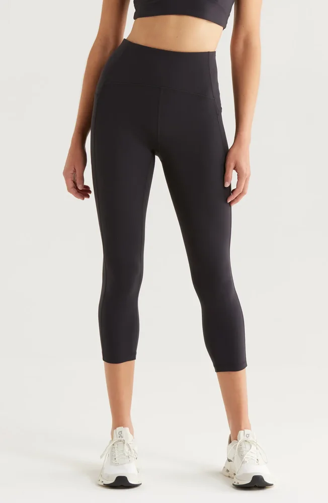 Zella Studio Luxe High Waist Pocket Crop Leggings