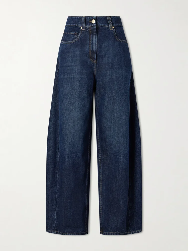 Mid-rise wide-leg jeans