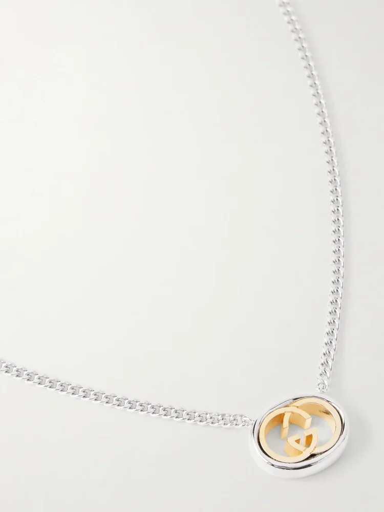 Interlocking G Silver and Gold-Tone Necklace