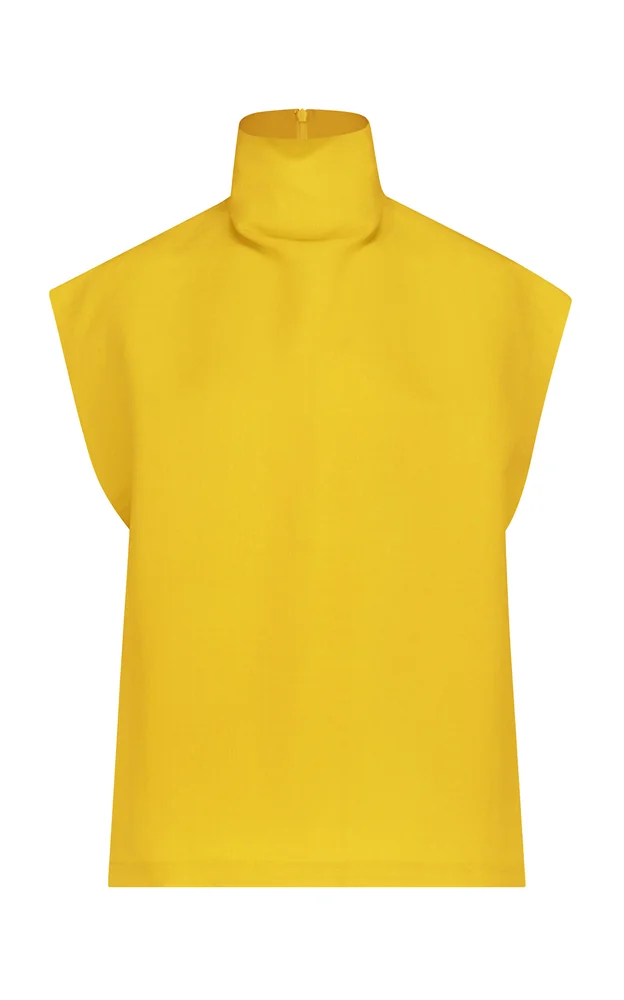 High-Neck Poplin Top