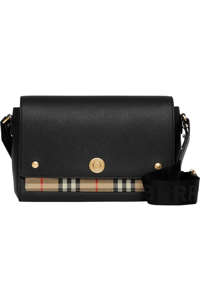 Note Leather & Vintage Check Crossbody Bag