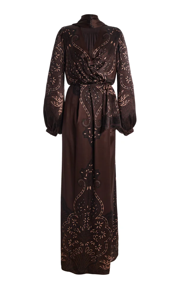 Concurse Wrapped Silk Midi Dress