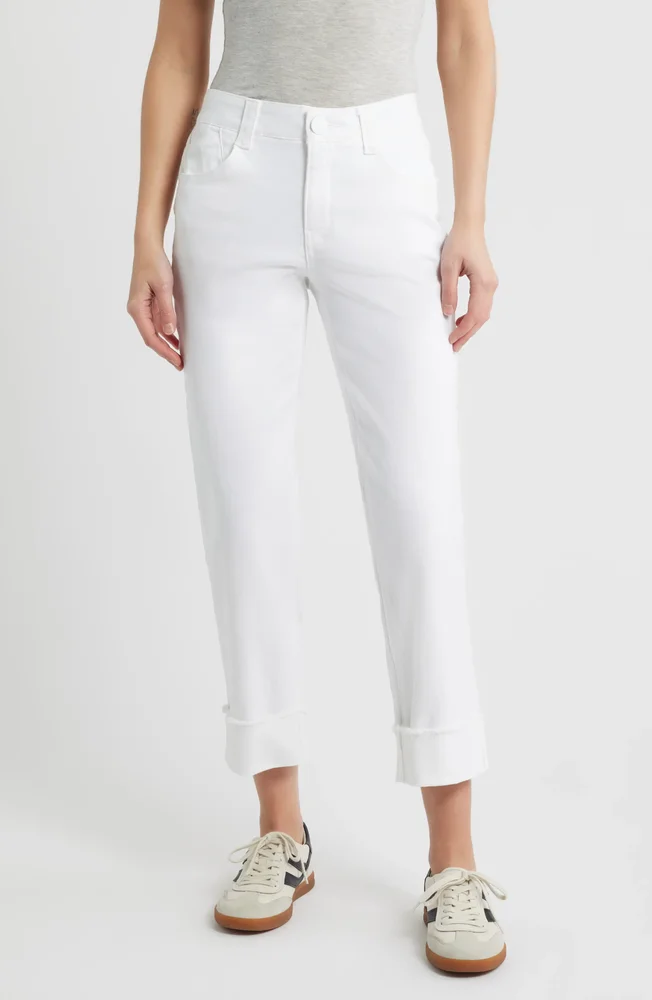 Frayed Cuffed High Waist Boyfriend Jeans