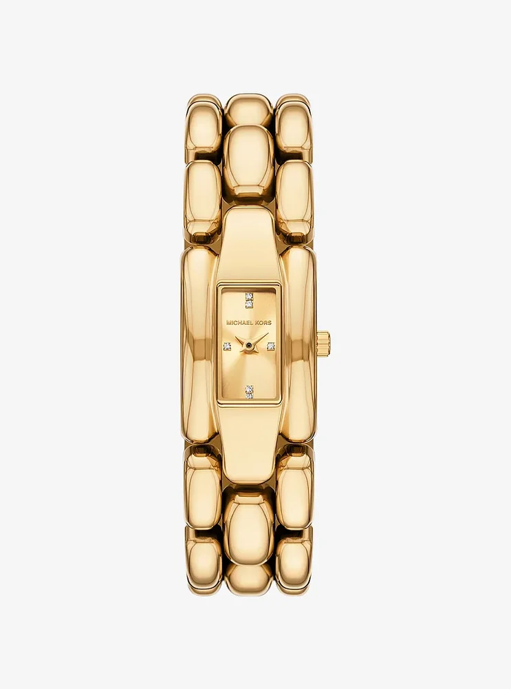 Mini Hally Pave Gold-Tone Watch
