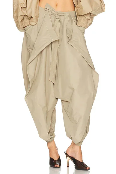 Sargon Popeline Pant in Beige Fonc