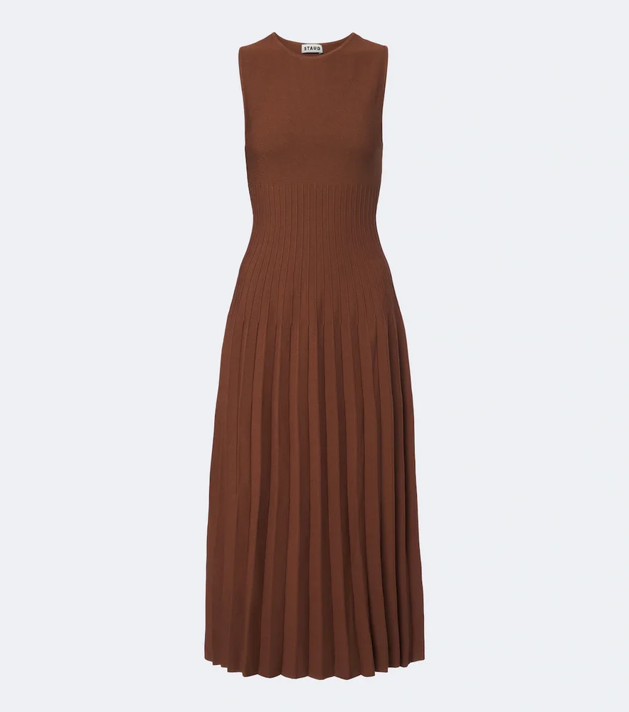Elyse knitted pleated midi dress