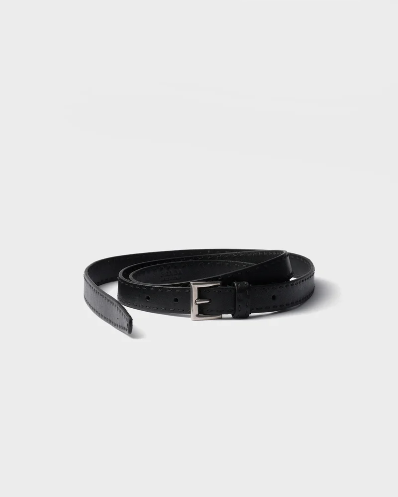 Antiqued leather belt