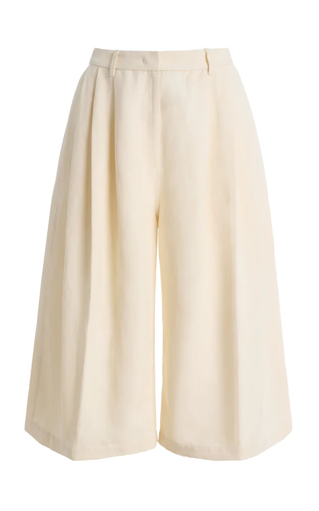 Pleated Linen Culottes