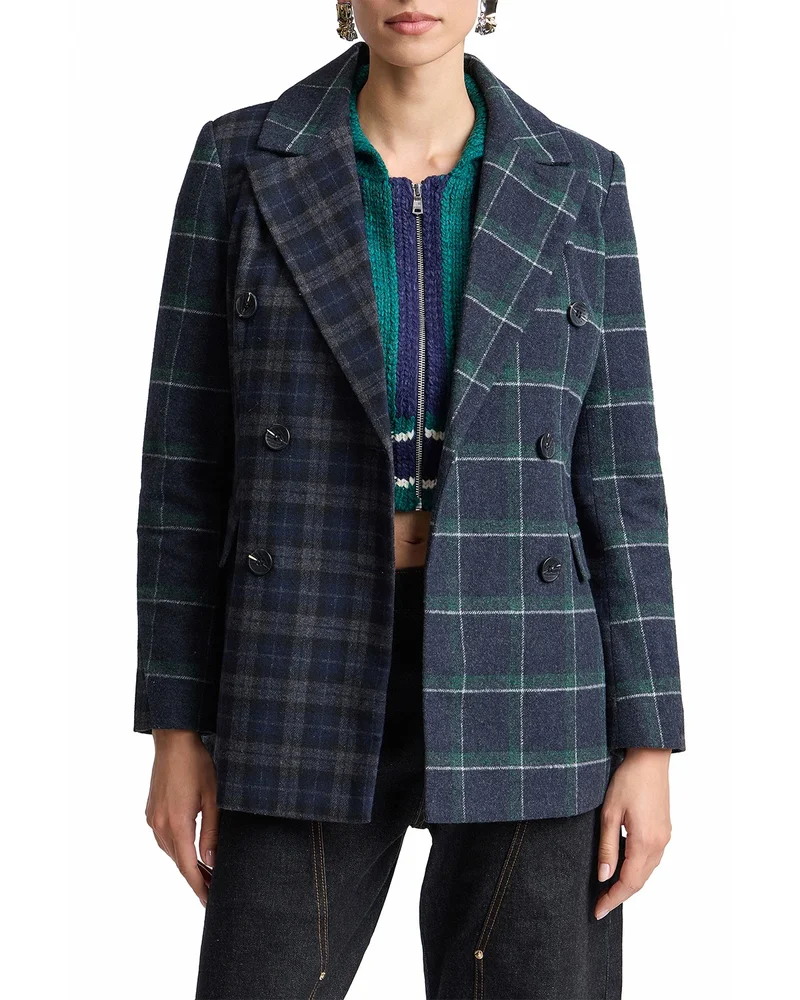 Double Breasted Paneled Blazer