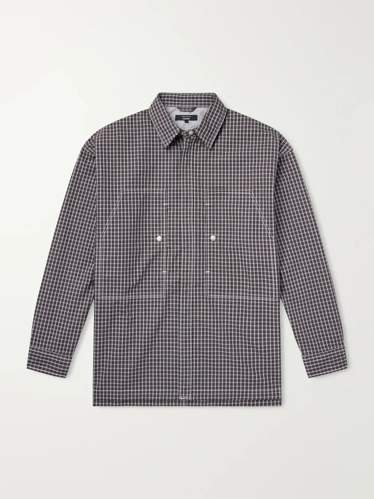 Checked Cotton-Shell Overshirt