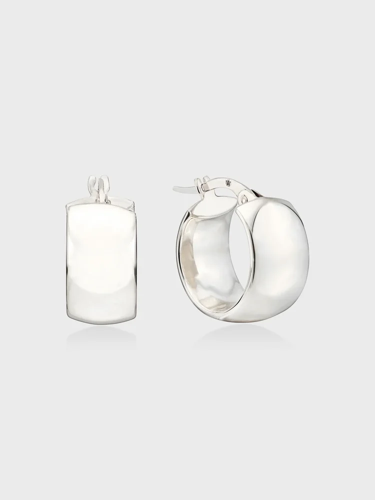 Icons White Gold Mini Hoop Earrings