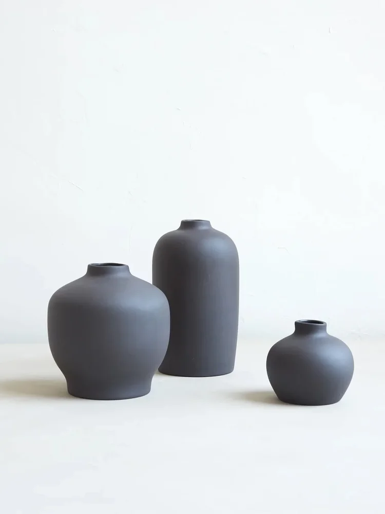 Smoke Ceramic Blossom Vase