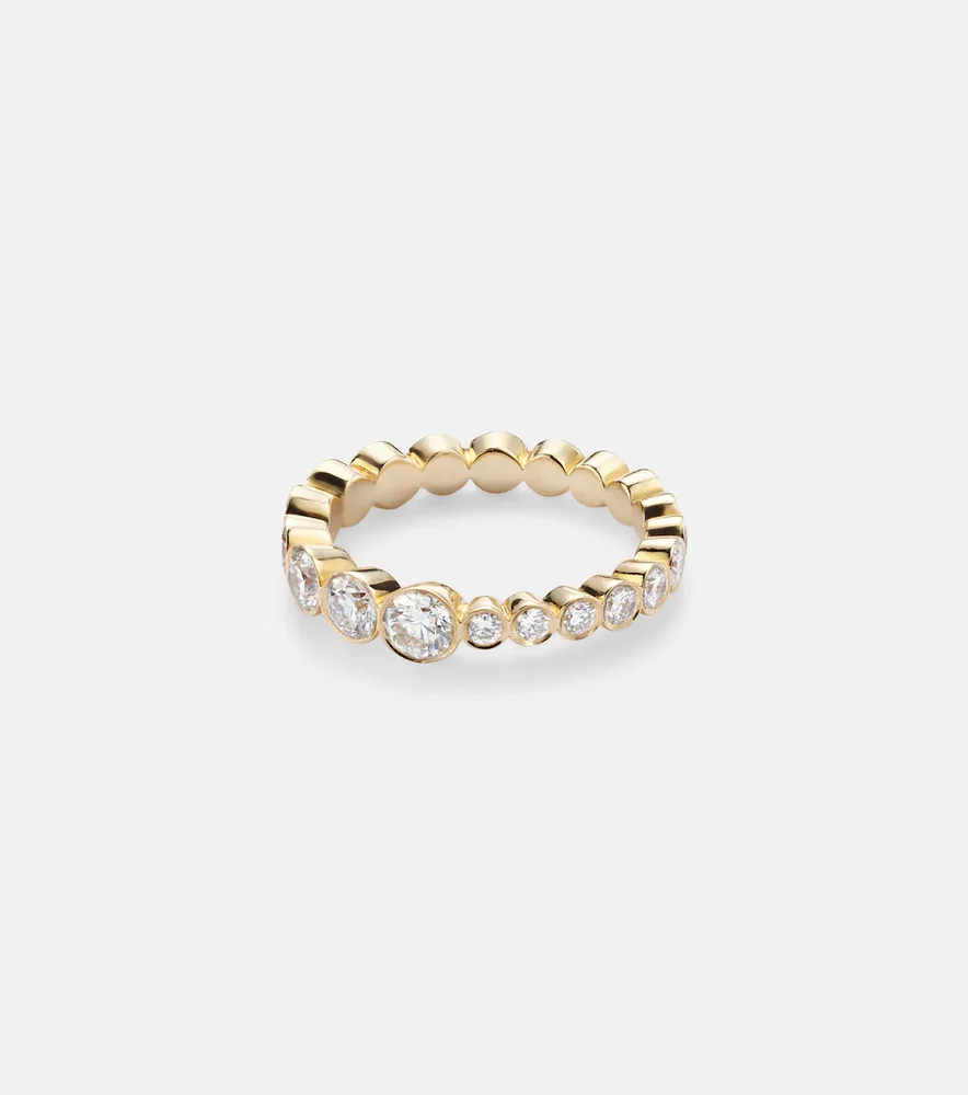 Ensemble Croissant 18kt gold ring with diamonds