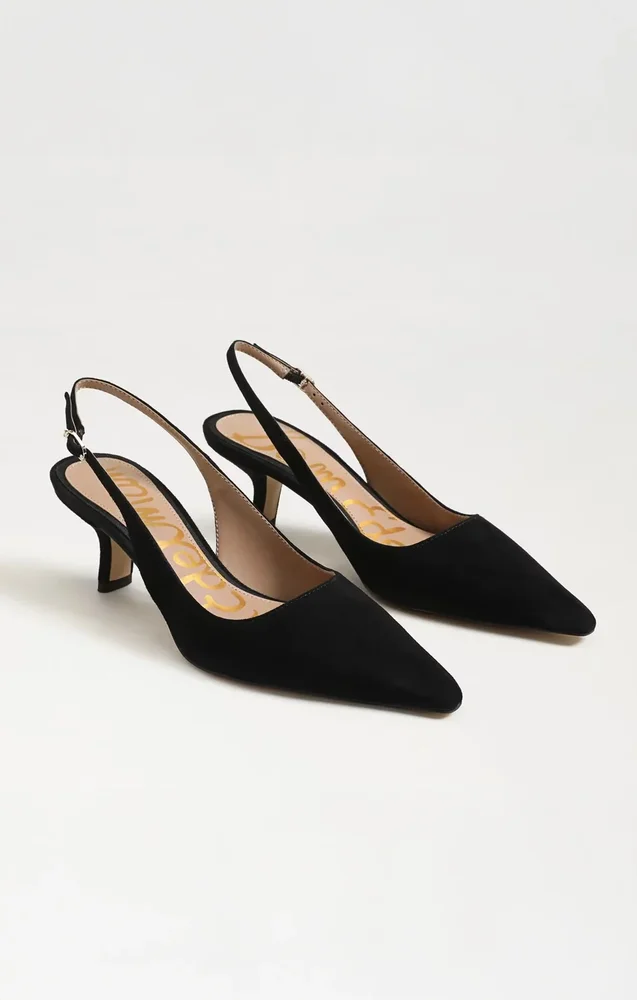 Bianka Slingback in Black Suede
