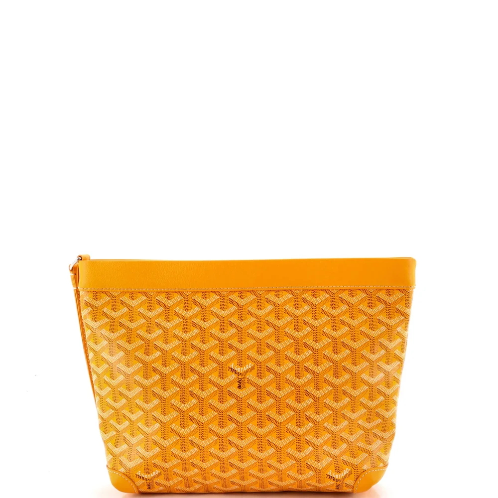 Pre-Owned Goyardine Conti Pouch Coated Canvas, Yellow