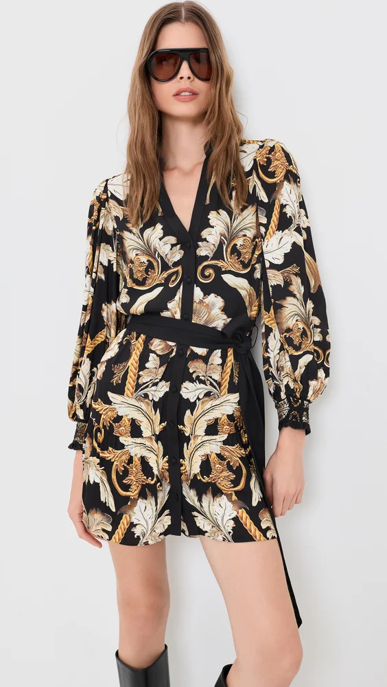 Antonette Tiered Mini Shirtdress