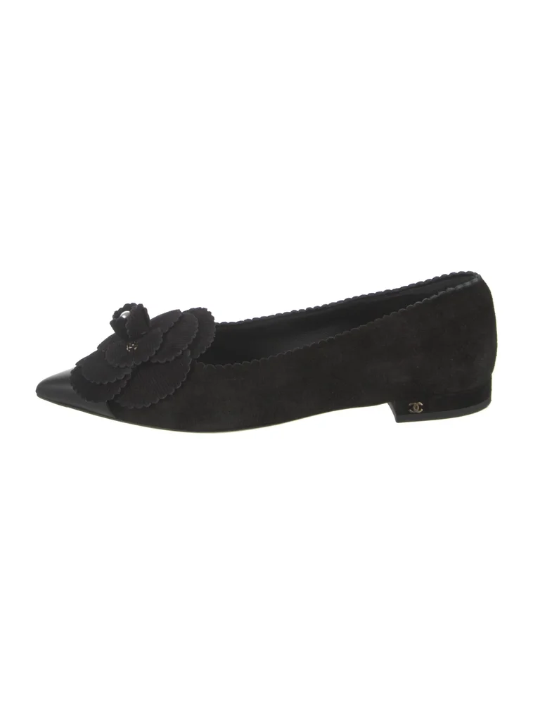 Pre-Owned Interlocking CC Logo Suede Flats