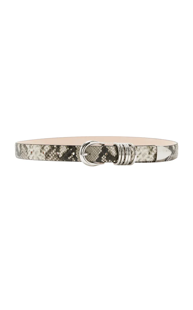 Hollyhock Snake-Effect Leather Belt