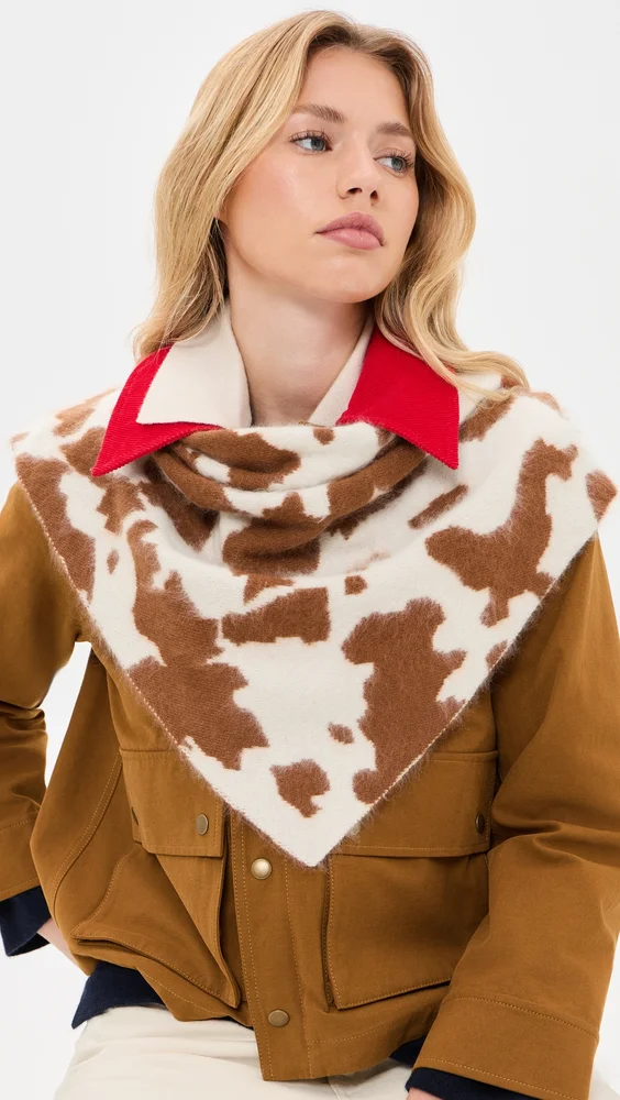 Grizzly Cowhide Cashmere Wild Rag
