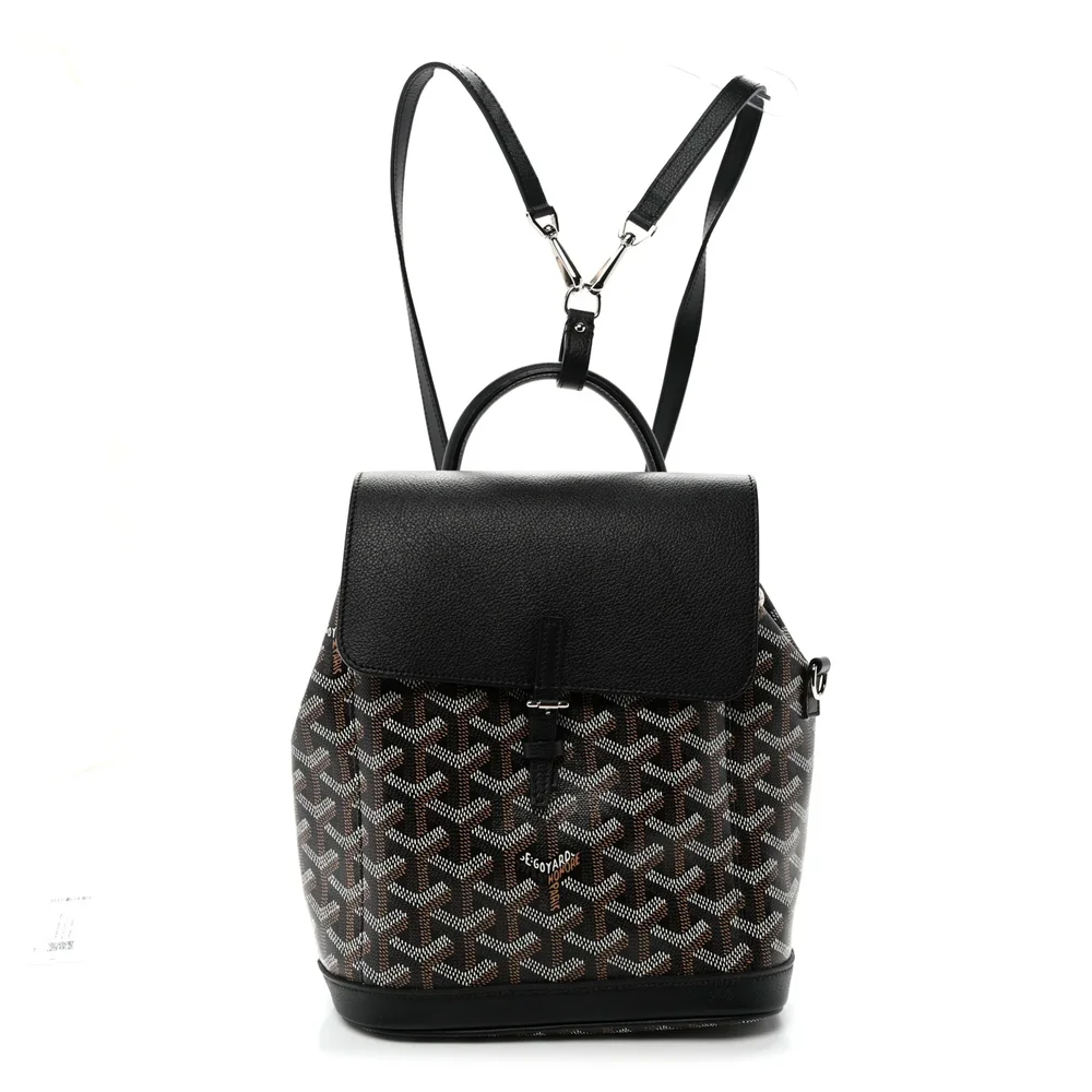 Pre-Owned Goyardine Calfskin Mini Alpin Backpack Black