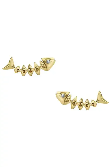 Fishbone Stud Earrings