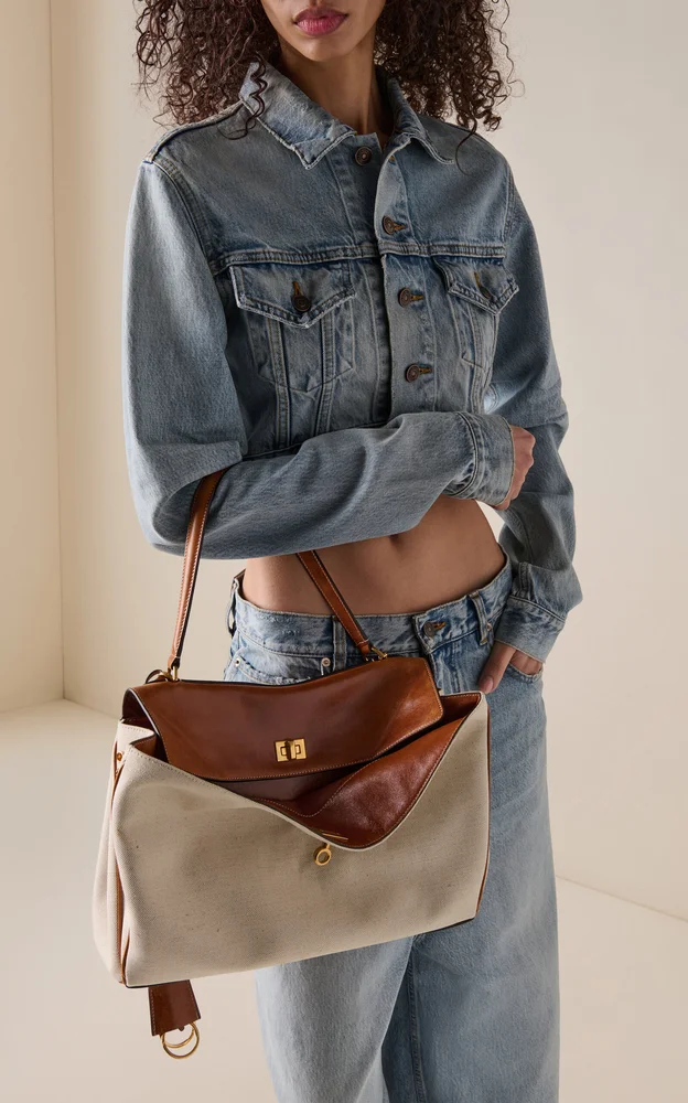 Rodeo Medium Canvas and Leather Top Handle Bag
