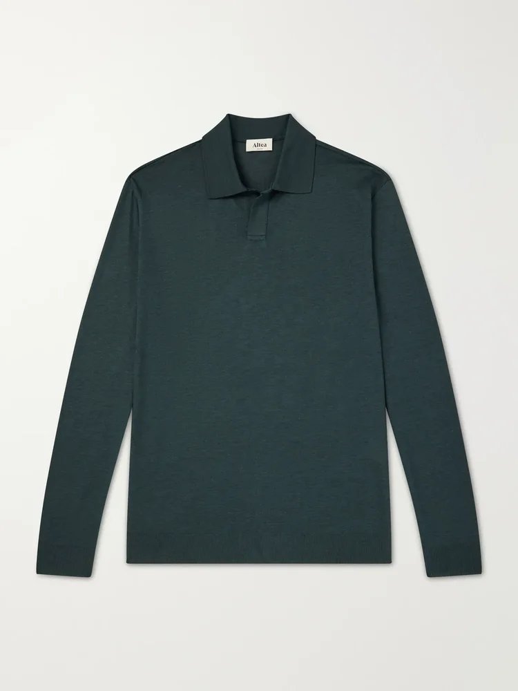 Pierre Lyocell and Cotton-Blend Jersey Polo Shirt