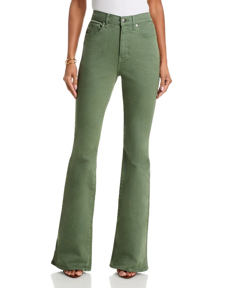 Beverly High Rise Flare Leg Jeans in Stone Sage