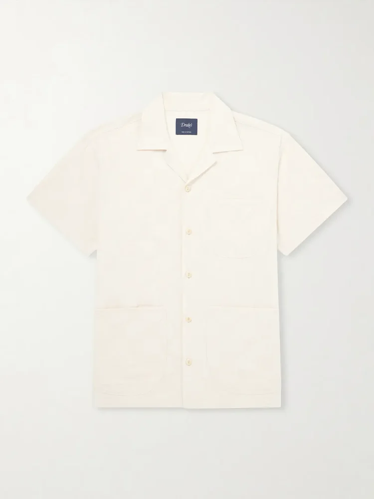 Camp-Collar Linen Shirt