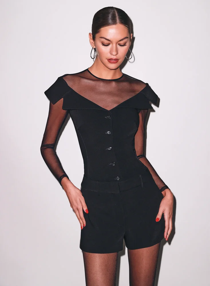 Cold Shoulder Tailored Bodysuit