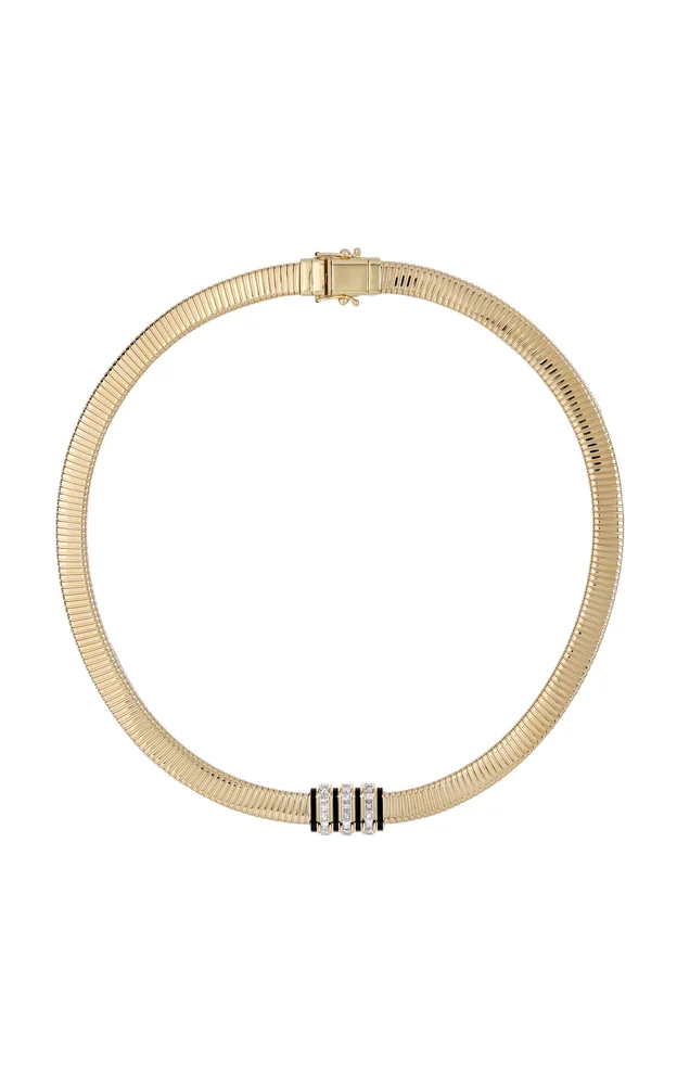 Raisina Cipher Jet Black Tubogas Necklace