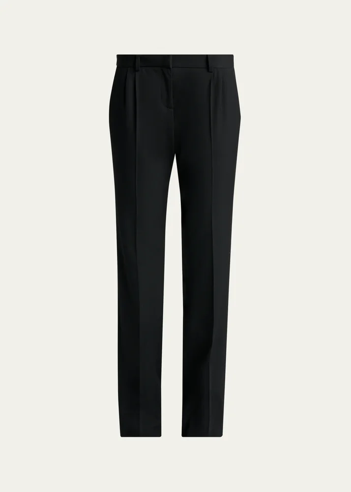Low-Rise Slim-Leg Tailored Pants