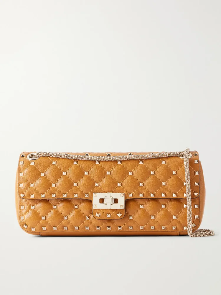 Spike Small studded quilted leather shoulder bag