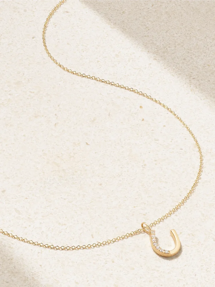 14-karat recycled gold diamond necklace