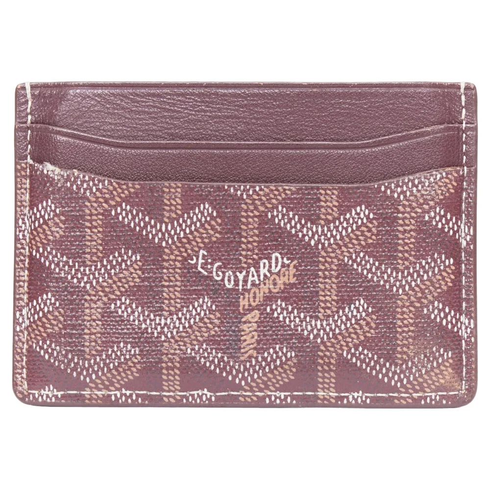 Pre-Owned Goyardine 4-Slot Card Holder, Bordeaux