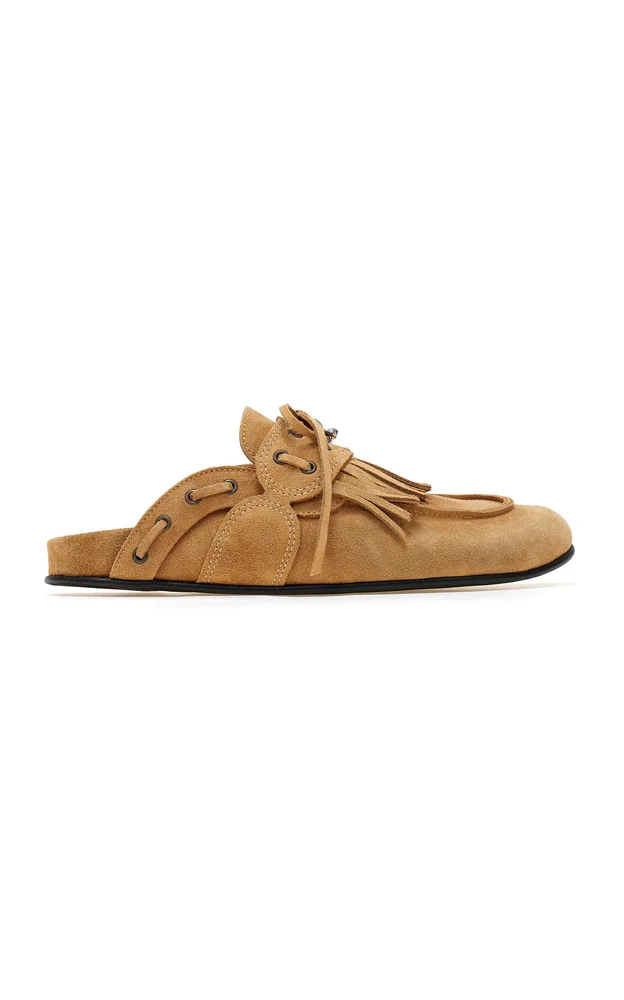 Cheryl Fringed Suede Mules