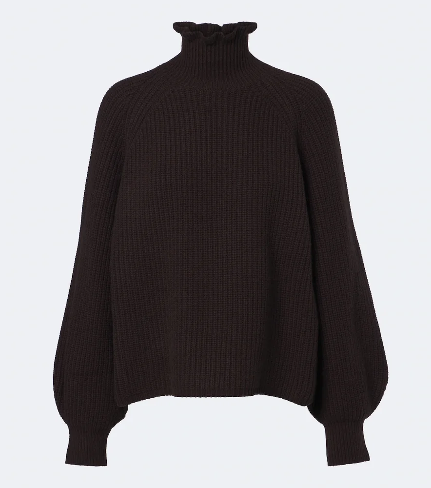 Ribbed-knit wool and cashmere sweater