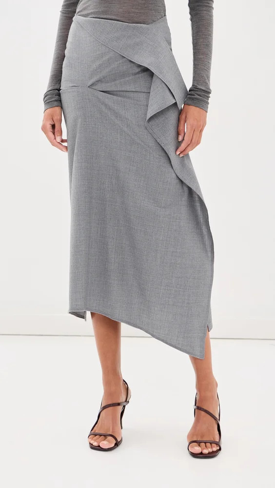 Draped Tailored Skirt