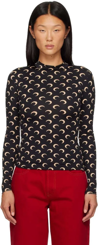 Black Recycled Moon Jersey Second Skin Top