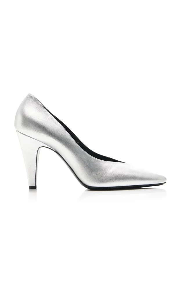 Cone Laminated Leather Pumps