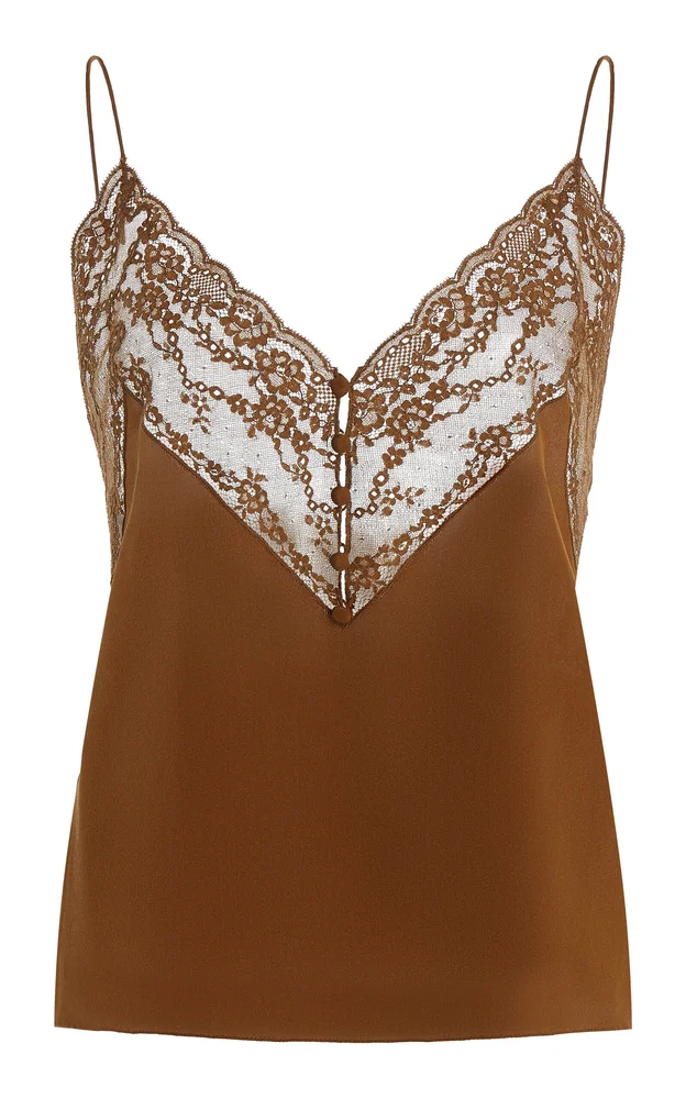 Lace-Trimmed Silk Camisole