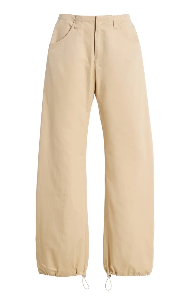 Isla Cinched Cotton Wide-Leg Pants